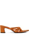 Reike Nen Noodle Knot Heeled Slide Sandals In Orange