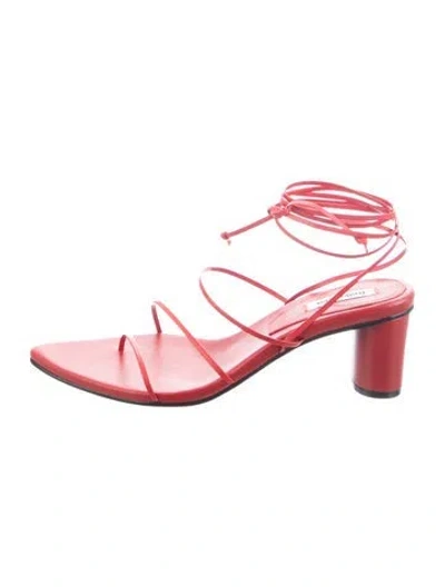 Pre-owned Reike Nen Leather Sandals In Red