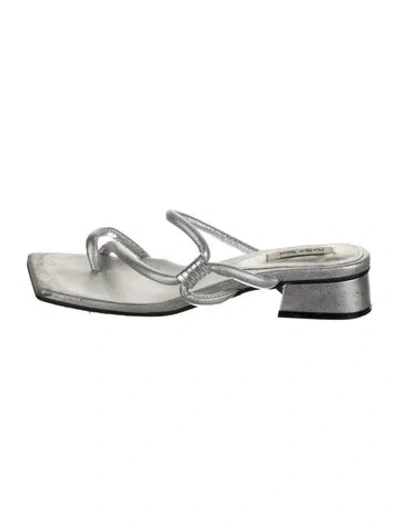 Pre-owned Reike Nen Leather Sandals In Silver