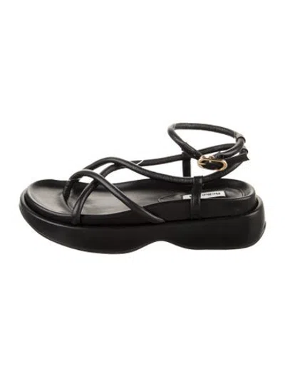 Pre-owned Reike Nen Leather Sandals W/ Tags In Black