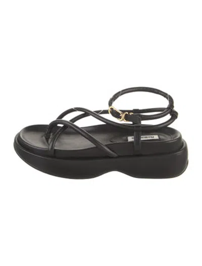 Pre-owned Reike Nen Leather Sandals W/ Tags In Black