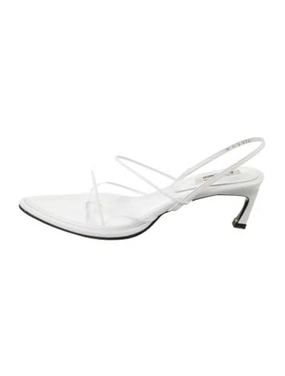 Pre-owned Reike Nen Leather Sandals In White