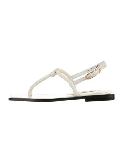 Pre-owned Reike Nen Leather Sandals In White