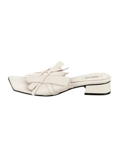 Pre-owned Reike Nen Leather Slides In Neutral