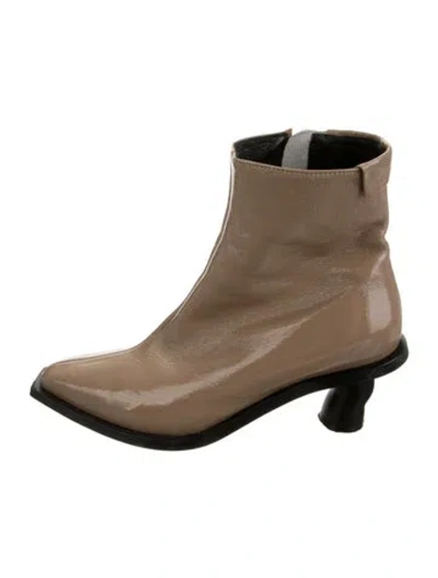 Pre-owned Reike Nen Patent Leather Boots In Neutrals