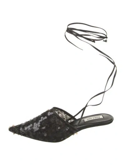 Pre-owned Reike Nen Sequin Embellishments Slingback Pumps W/ Tags In Black