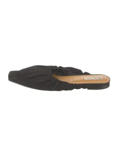 Pre-owned Reike Nen Suede Mules In Black