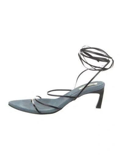 Pre-owned Reike Nen Suede Sandals In Black