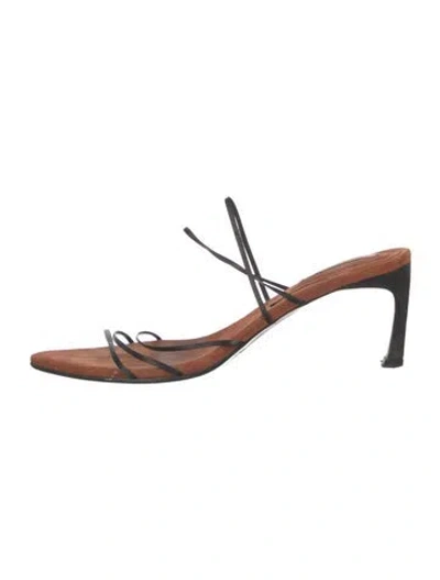 Pre-owned Reike Nen Suede Slingback Sandals In Black