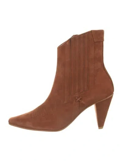 Pre-owned Reike Nen Suede Western Boots In Brown