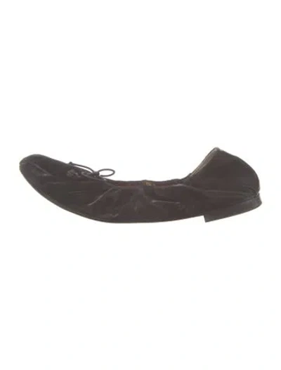 Pre-owned Reike Nen Velvet Ballet Flats In Gray