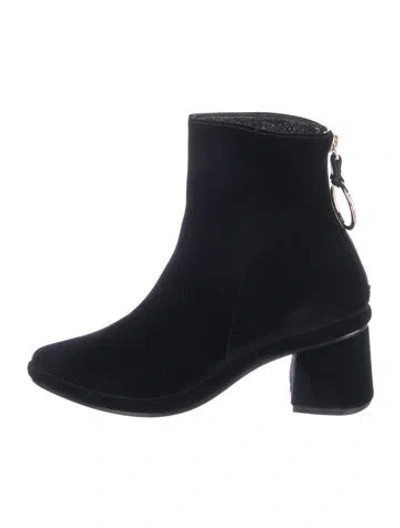 Pre-owned Reike Nen Velvet Boots In Black