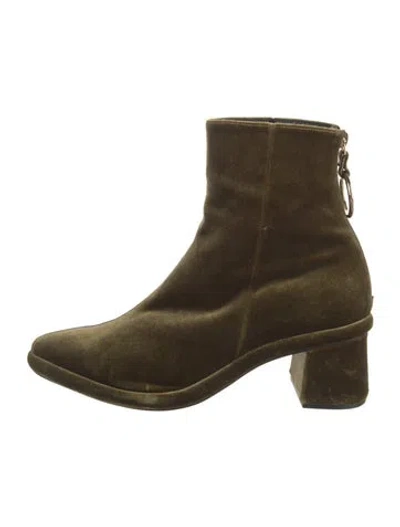 Pre-owned Reike Nen Velvet Boots In Green