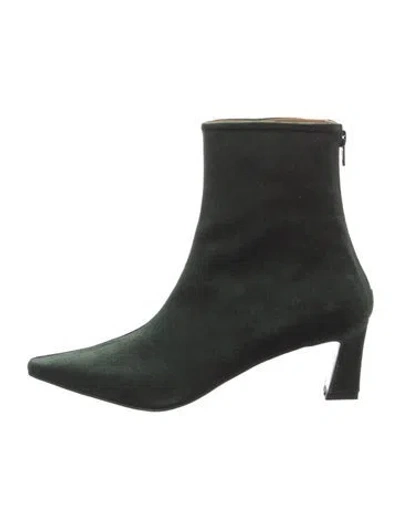 Pre-owned Reike Nen Velvet Boots In Green