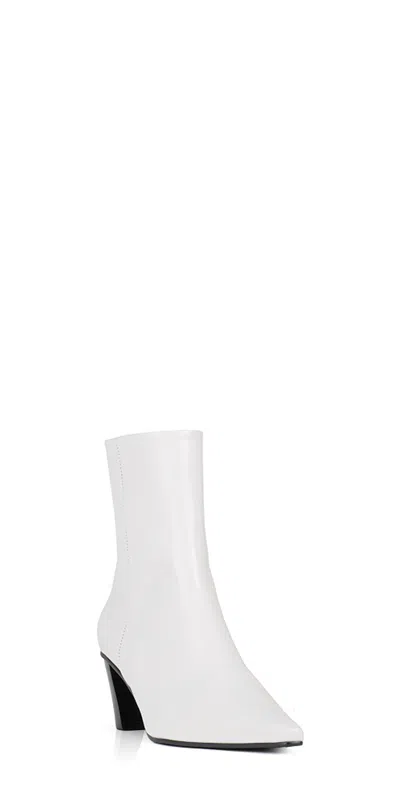 Reike Nen Women's Westy Slim Leather Ankle Boots In White