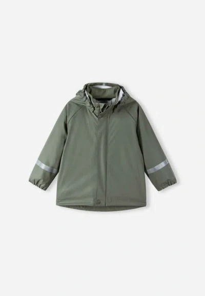 Reima Kids'  Lampi Raincoat In Greyish Green
