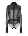 Reimagine Pinko X Patrick Mcdowell Woman Shirt Black Size S Polyamide, Elastane In Black