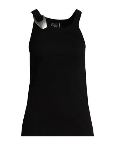 Reimagine Pinko X Patrick Mcdowell Woman Tank Top Black Size L Cotton, Elastane