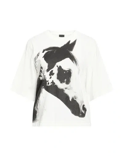 Reimagine Pinko X Patrick Mcdowell Woman T-shirt White Size S Cotton