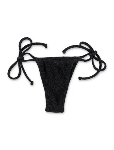 Reina Olga Adjustable Mini Bikini Bottom In Black