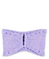 Reina Olga Strapless Bandeau Bikini Top In Textured Fabric In Violet