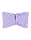 Reina Olga Strapless Bandeau Bikini Top In Textured Fabric In Lillac