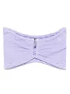 Reina Olga Strapless Bandeau Bikini Top In Textured Fabric In Purple