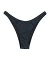 Reina Olga Brigitte Mid Rise Bikini Bottom With Adjustable Straps In Black