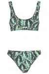 Reina Olga Leaf Bandeau Bikini With Adjustable Straps In Leaf