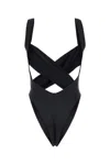 Reina Olga 'exotica' Black One-piece Swimsuit With Cut-out And Cross-strap