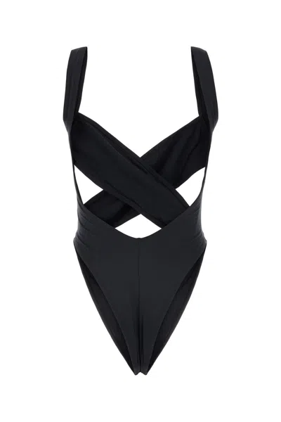 Reina Olga Black Stretch Nylon Exotica Trikini