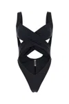 Reina Olga 'exotica' Black One-piece Swimsuit With Cut-out And Cross-strap