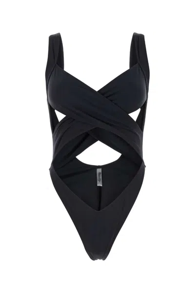 REINA OLGA REINA OLGA BLACK STRETCH NYLON EXOTICA TRIKINI