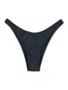 Reina Olga Brigitte Mid Rise Bikini Bottom With Adjustable Straps In Black