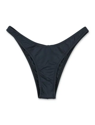 Reina Olga Brigitte Mid Rise Bikini Bottom With Adjustable Straps In Blue