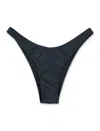 Reina Olga Brigitte Mid Rise Bikini Bottom With Adjustable Straps In Black