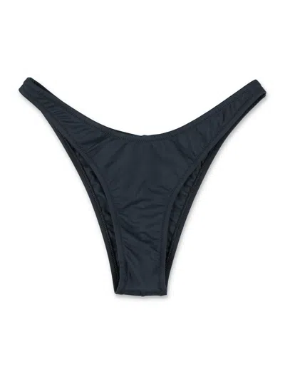 Reina Olga Brigitte Mid Rise Bikini Bottom With Adjustable Straps In Blue