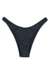 Reina Olga Brigitte Mid Rise Bikini Bottom With Adjustable Straps In Blue