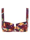 Reina Olga Printed Stretch Nylon Brigitte Bikini Top