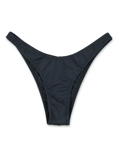 Reina Olga Brigitte Mid Rise Bikini Bottom With Adjustable Straps In Blue