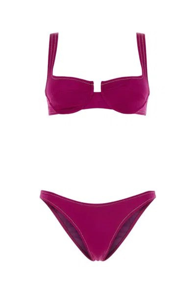 Reina Olga Brigitte Sleeveless Bikini Set In Purple
