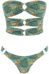 Reina Olga Multicolor Polyamide Bikini In Green