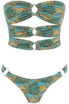 Reina Olga Multicolor Polyamide Bikini In Green