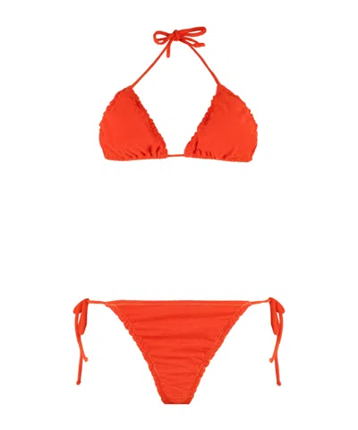 Reina Olga Women's Concetta Triangle Bra Bikini In Orange