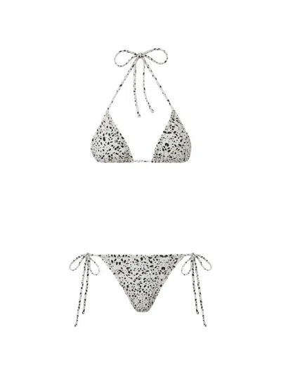 Reina Olga 콘체타 폴카 도트 비키니 세트 In White