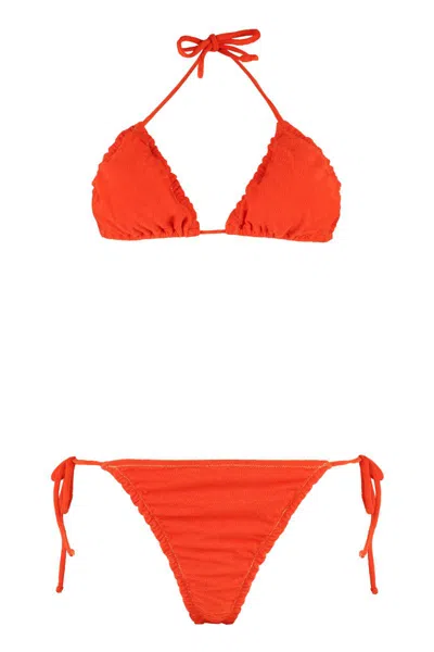 Reina Olga Women's Concetta Triangle Bra Bikini In Orange