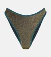 Reina Olga Coolio Bikini Bottoms In Gold Violete Blue Lurex
