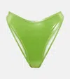 Reina Olga Coolio Lamé Bikini Bottoms In Apple Lame