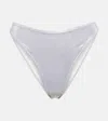 Reina Olga Coolio Lamé Bikini Bottoms In Silver Lame