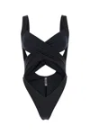 Reina Olga 'exotica' Black One-piece Swimsuit With Cut-out And Cross-strap
